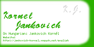 kornel jankovich business card