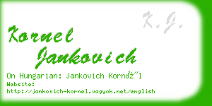 kornel jankovich business card